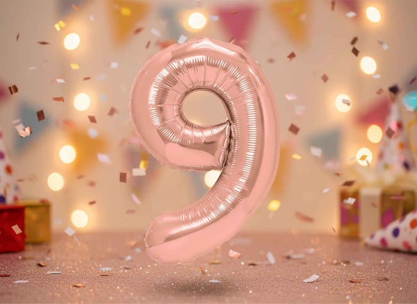 Folionumeropallo 9 - ruusukulta 100cm