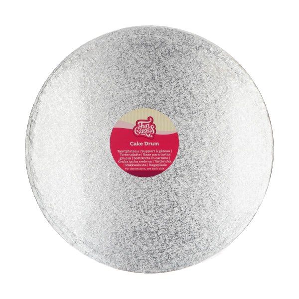 Kakkualusta 12mm.351mm 5kpl py&ouml;re&auml; hopea FunCakes