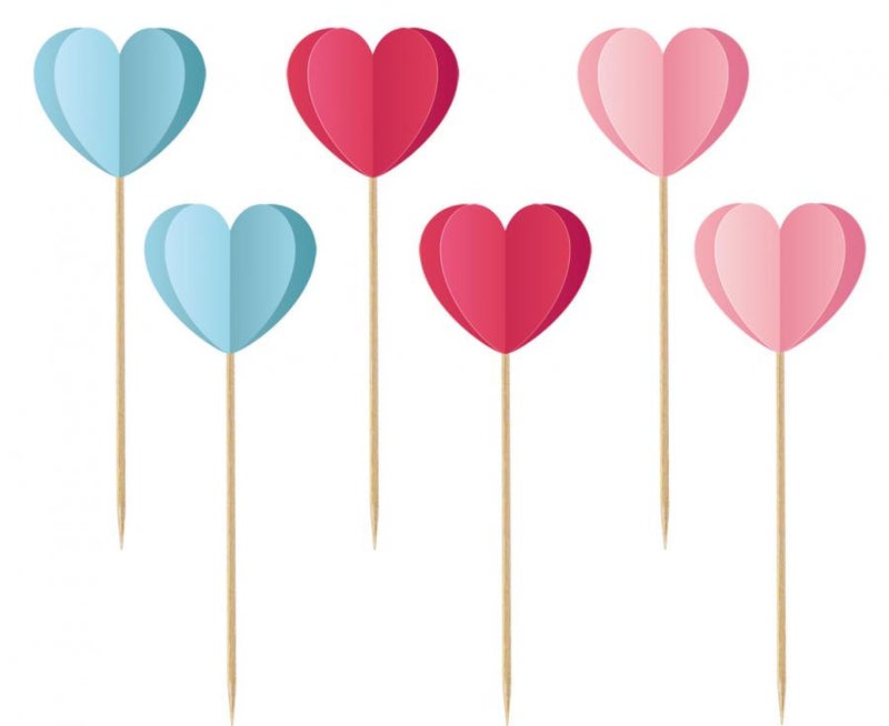 Coctail tikkuja - Syd&auml;met  6kpl